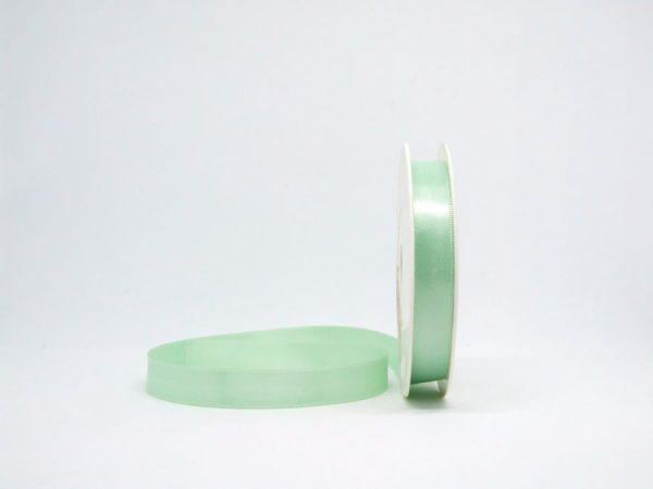 Doppelsatinband 15 mm - mint - 1 Meter
