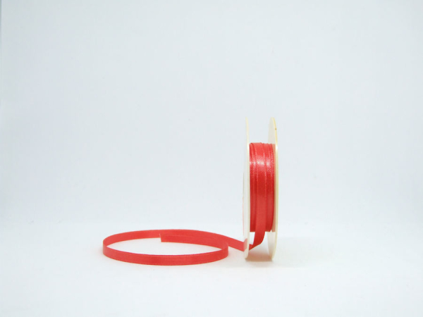 Doppelsatinband 6 mm - hellrot - 1 Meter