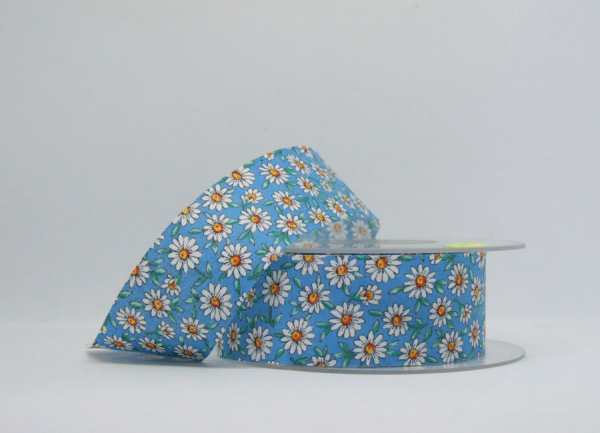 Schnittband Gänseblümchen - hellblau - 1 Meter