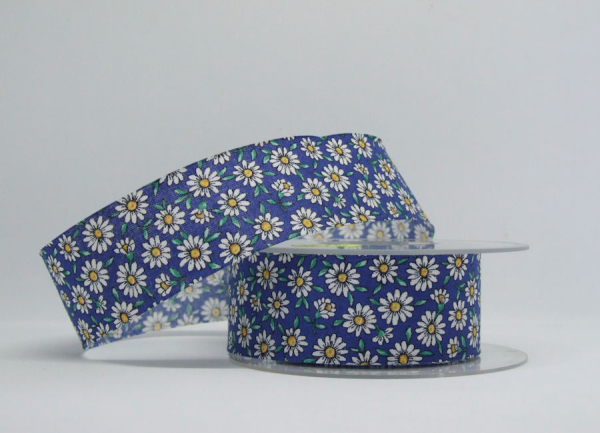 Schnittband Gänseblümchen - dunkelblau - 1 Meter