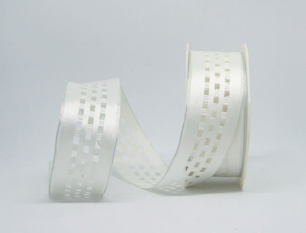 Cutout-Band Karo weiß - 1 Meter