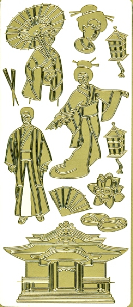 Sticker Orient - gold 1 Bogen 10x23cm