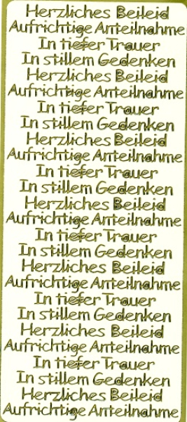 Sticker Anteilnahme verschiedene - gold 1 Bogen 23x10 cm