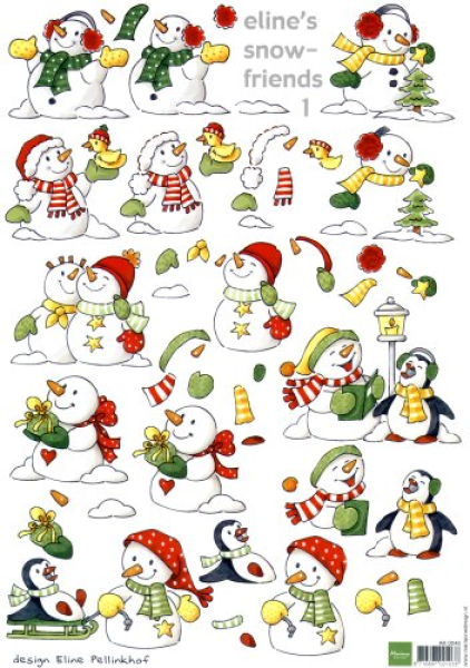 3D-Bogen - A4Marianne Design AK 0046Eline's Snowfriends 1