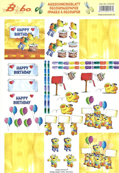 3D Bogen "Bobo" - Nr. 8 - Happy Birthday I