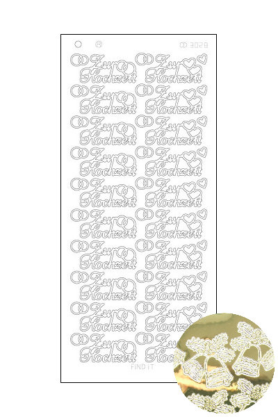 Spiegelsticker Schriftzug - Zur Hochzeit - gold