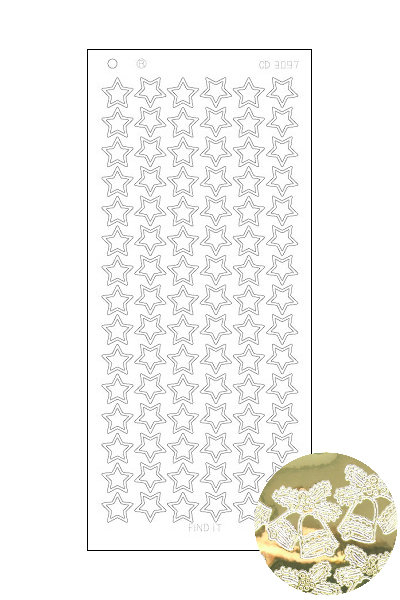 Spiegelsticker Sterne - gold