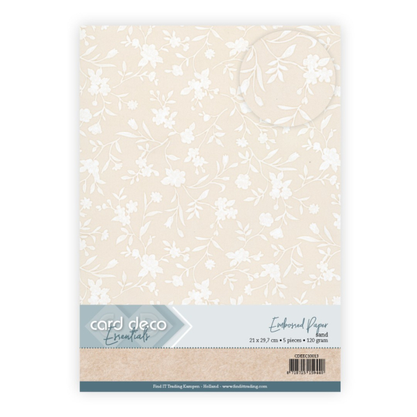 Gerpägtes Papier mit Blumenmotiven