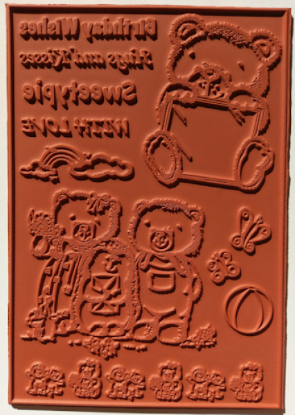 Rubberstamp/Stempelplatte "Teddies 1"