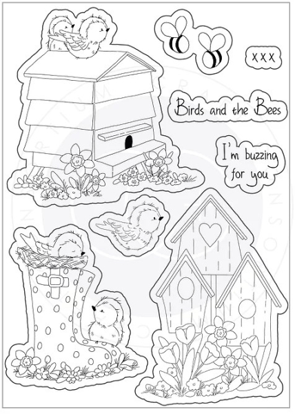 Clear Stamp - Cottage Garden - Birds and the Bees