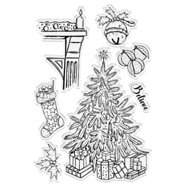 Acrylstempel-Set - Twas the night before christmas - Stockings by the fire