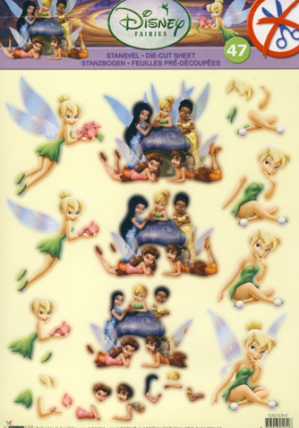 3D Stanzbogen   Disney Fairies Nr. 47   1 Bogen DIN A4, vorgestanzt