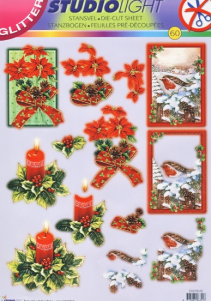 3D Stanzbogen mit Glitter - StudioLight EASYSL60 - Weihnachten