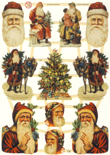 Poesiebild / Glanzbild 'historische Weihnachtsmänner'