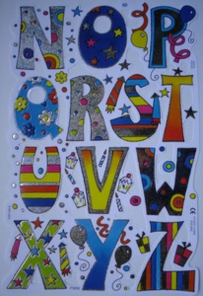 Poesiebild Buchstaben N-Z   1 Bogen 15,5x24cm