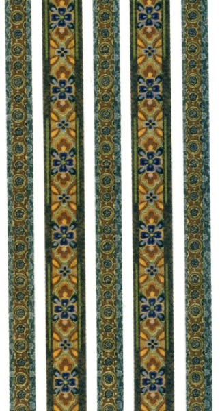 Stoffbordüren selbstklebend - Weihnachten, grün-braun