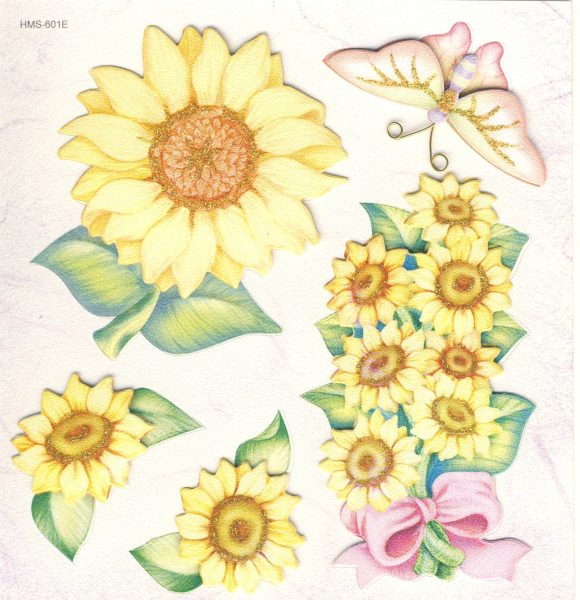 3-D Sticker / Embellishments   Sonnenblumen, 5tlg.