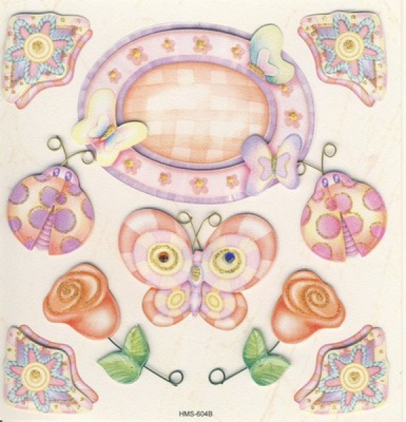 3-D Sticker / Embellishments   Schmetterlinge u. Marienkäfer, 10tlg.