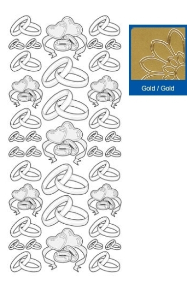 Zwei Dekor Sticker Ringe - gold