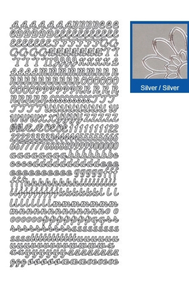 Sticker Buchstaben - silber