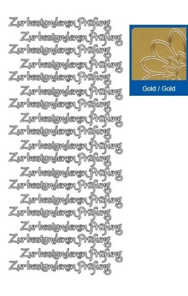 Sticker Zur bestandenen Prüfung - gold