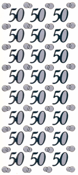 Spiegelsticker 50 mit Eheringe - silber   1 Bogen 10x24 cm