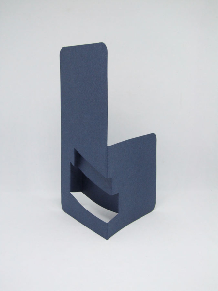 3 Passepartoutkarten "Ecken rund" DIN Lang - dunkelblau