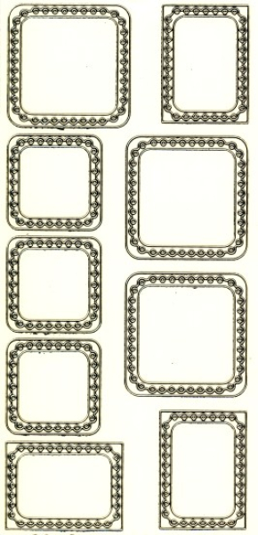 Sticker Lied van Lier 02   Rahmen Quadrat - transparent/gold   1 Bogen 10x23 cm