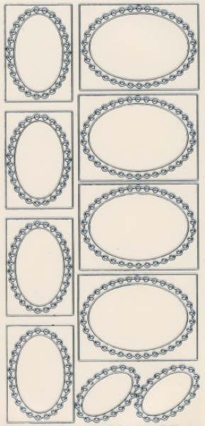 Sticker Lied van Lier 03   Rahmen Oval - transparent/silber   1 Bogen 10x23 cm