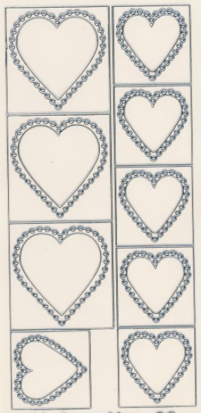 Sticker Lied van Lier 06   Rahmen Herz - transparent/silber   1 Bogen 10x23 cm