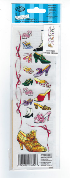 Royal E-Z Rub-On Transferfolie "Schuhe & Schleifen"