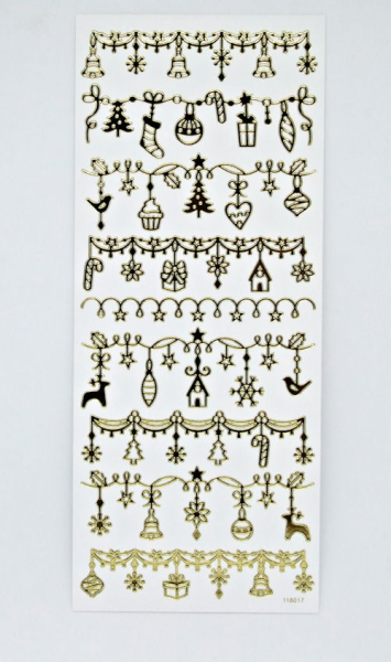 Create Christmas Spiegelsticker Weihnachtsgirlanden - gold