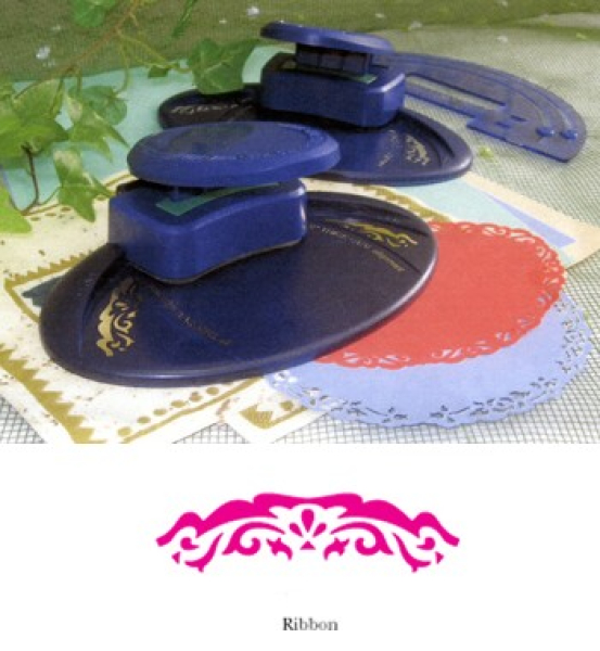 Ovalstanzer/Zierdeckchenstanzer mit Schnittschablone - Ribbon