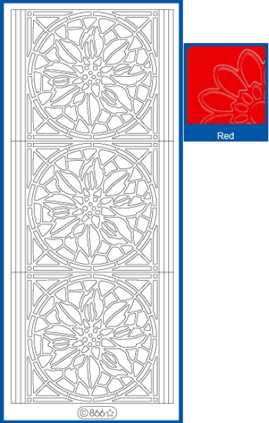 Sticker Weihnachtsstern - 0866 - rot   1 Bogen 10x23cm