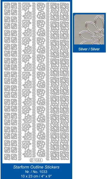 Sticker Ecken + Rand - 1033 - silber