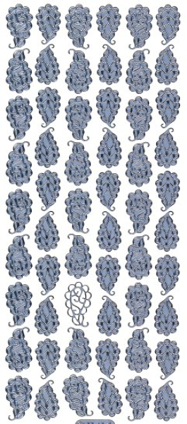 Sticker Ornamente - 1141 - silber   1 Bogen 10x23cm