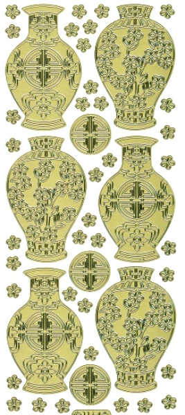 Sticker Asia - Vasen - 1164 - gold   1 Bogen 10x23 cm
