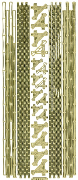 Sticker Bambus-Linien & -Ecken - 1166 - gold   1 Bogen 10x23 cm