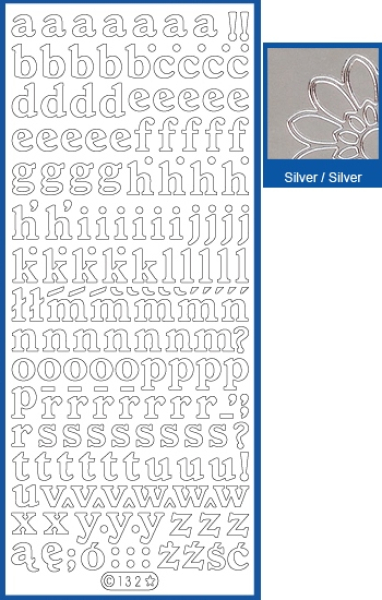 Sticker Kleinbuchstaben 9-13mm - 132 - silber