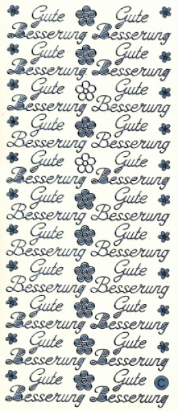 Sticker Gute Besserung - 409 - silber   1 Bogen 23x10 cm