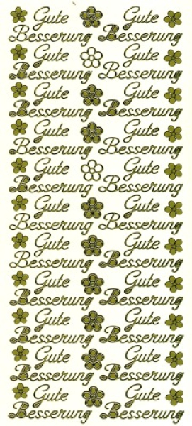 Sticker Gute Besserung - 409 - gold   1 Bogen 23x10 cm