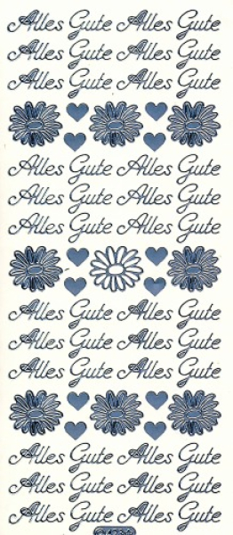 Sticker Alles Gute - 423 - silber   1 Bogen 23x10 cm