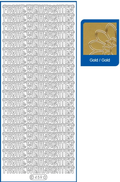 Sticker Frohe Weihnachten - 0459 - gold   1 Bogen 10x23cm