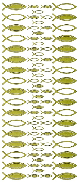 Sticker Ichthys / Fische - 897 - gold  1 Bogen 10x23cm