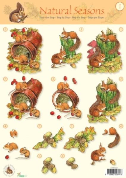3-D Etappen-Bogen Natural Seasons 1 1 Bogen 21x29,7cm DIN A4
