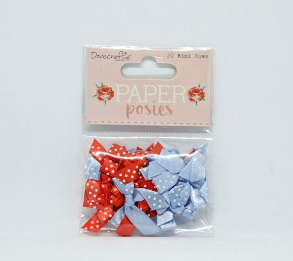 Satin-Schleifen "Paper Posies" - 20 Stück sortiert