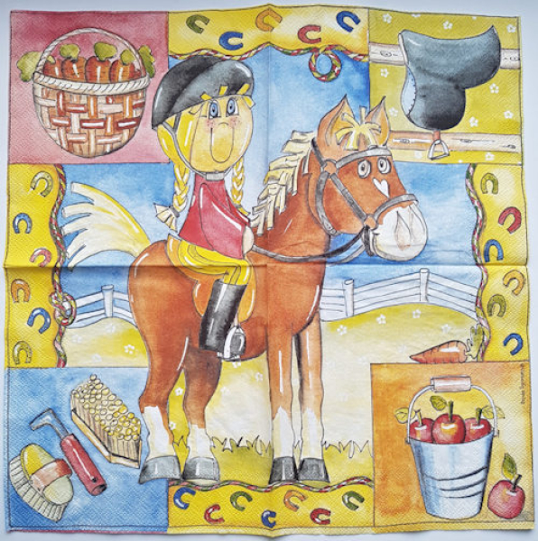 Serviette Kleine Reiterin