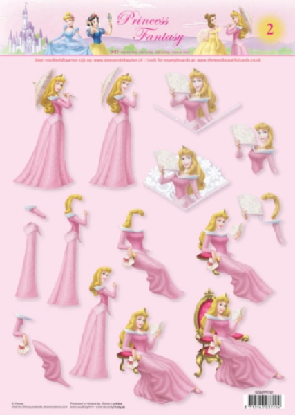 3-D Etappen-Bogen   Princess Fantasy 02   1 Bogen 21x29,7cm