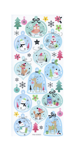 Sticker Christbaumkugeln - mit Silberveredelung