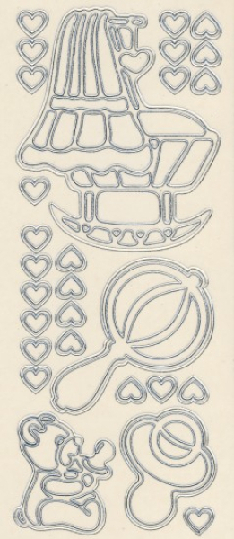 Sticker Baby - Geburt - transparent/silber   1 Bogen 10x23 cm